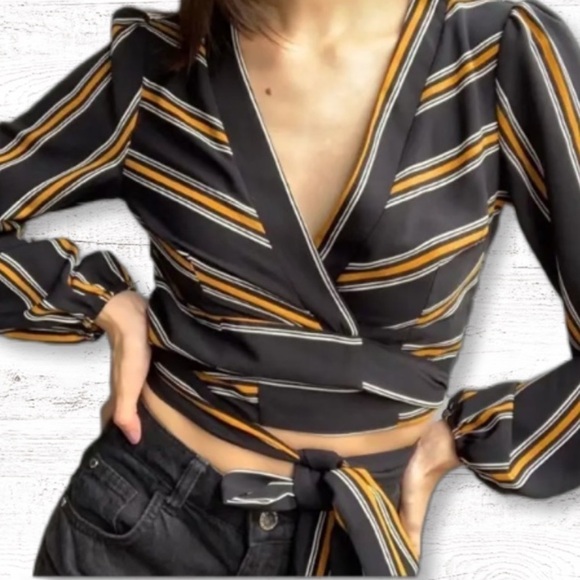 Forever 21 Striped Wrap Top - Picture 8 of 8